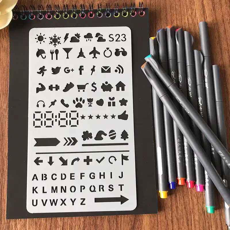 Каваи цветы геометрические стены трафарет детская живопись Декор буквы трафарет животных для альбомов штамп для ежедневника для поделок, с...