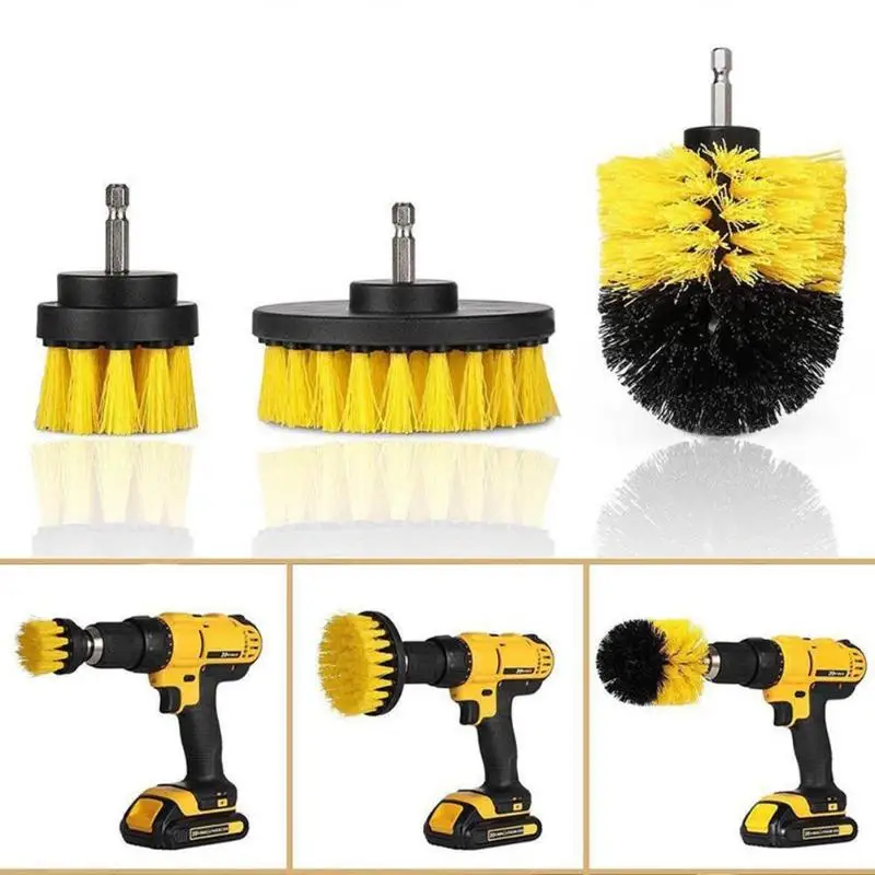 

3pcs Electric Drill Cleaning Brushes for Bathroom Surfaces Tub Shower Tile Power Scrubber Brush Drill Brush Clean for Bathroom
