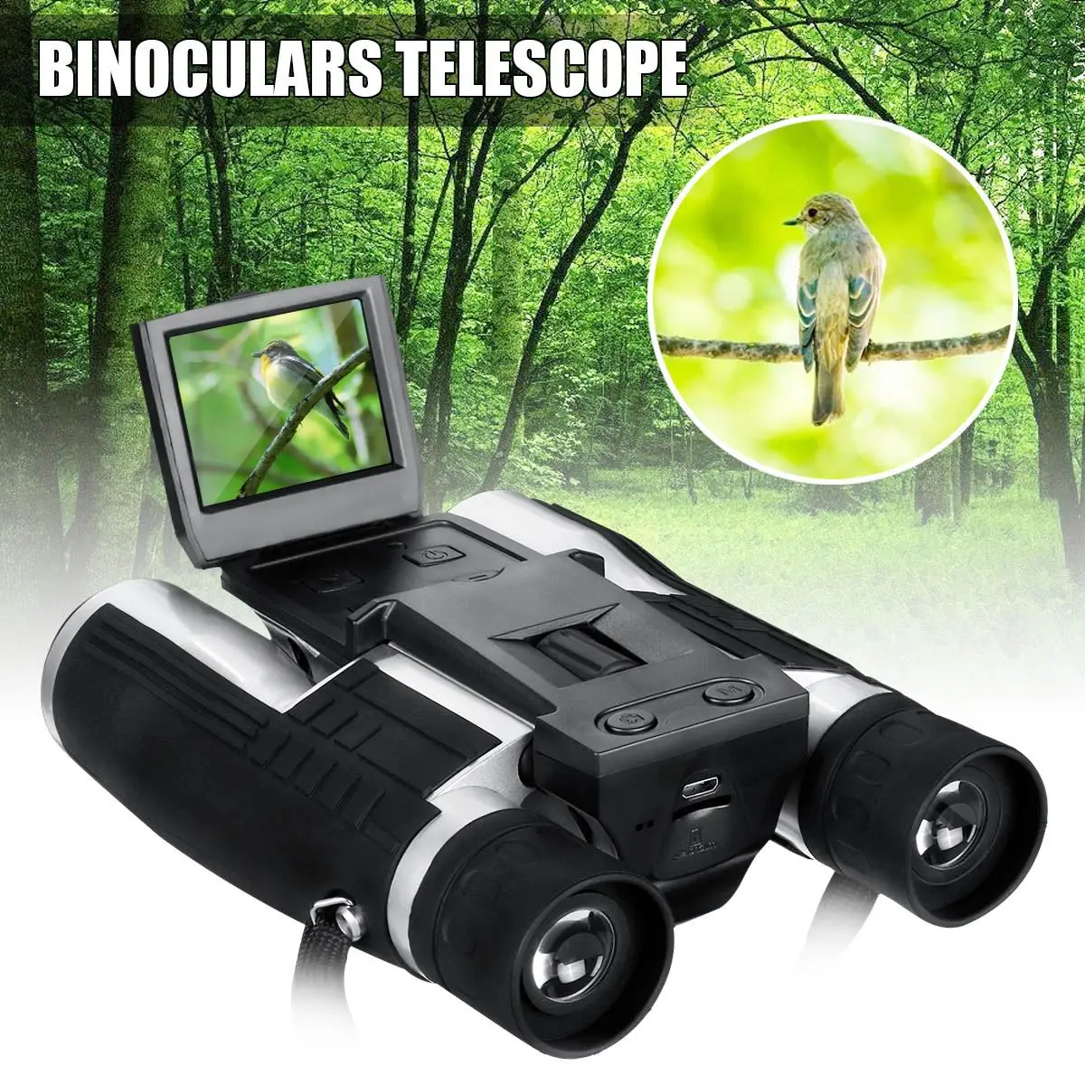 

1080p 5MP 12X HD LCD Screen Digital Camera Telescope Binoculars Video Camera COMS USB Sensor Outdoor Camera Camcorder 1920X1080