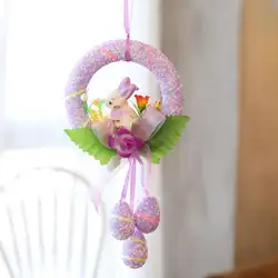 Пасхальное яйцо украшенный кролик кольцо садовые украшения Дверь орнамент Пасха