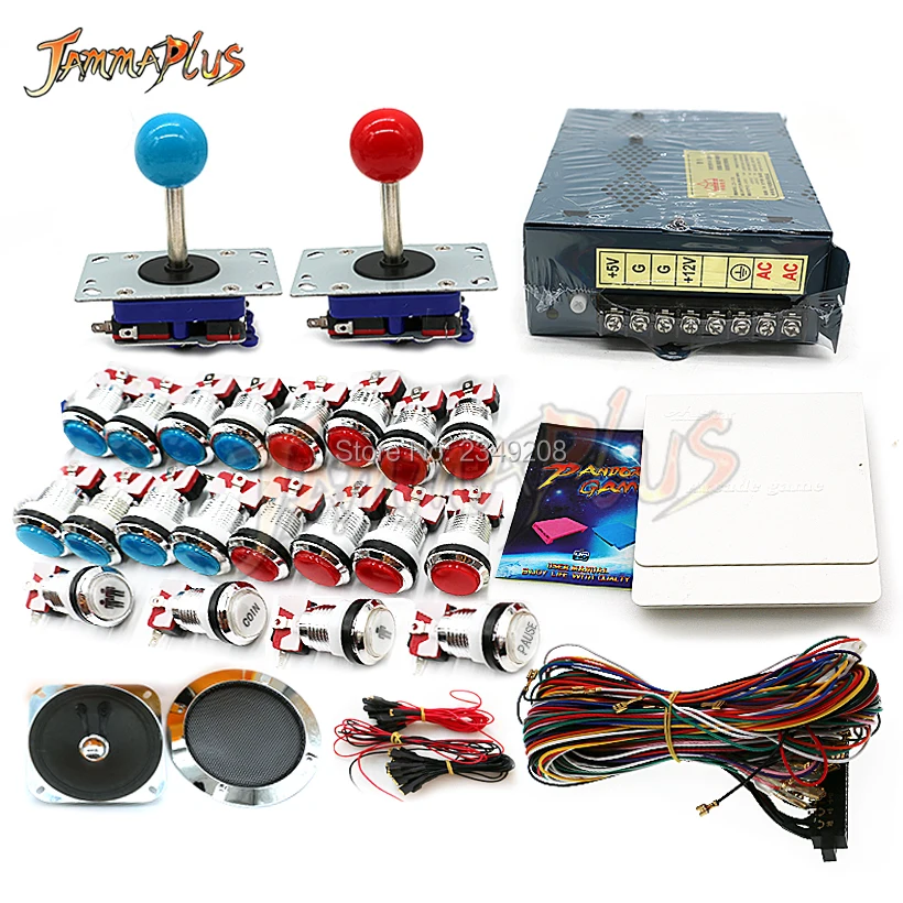 

JAMMA Arcade Mame DIY KIT for 1660 in 1 game board 4/8 way joystick Chrome plated push button Wire harness power supply speaker