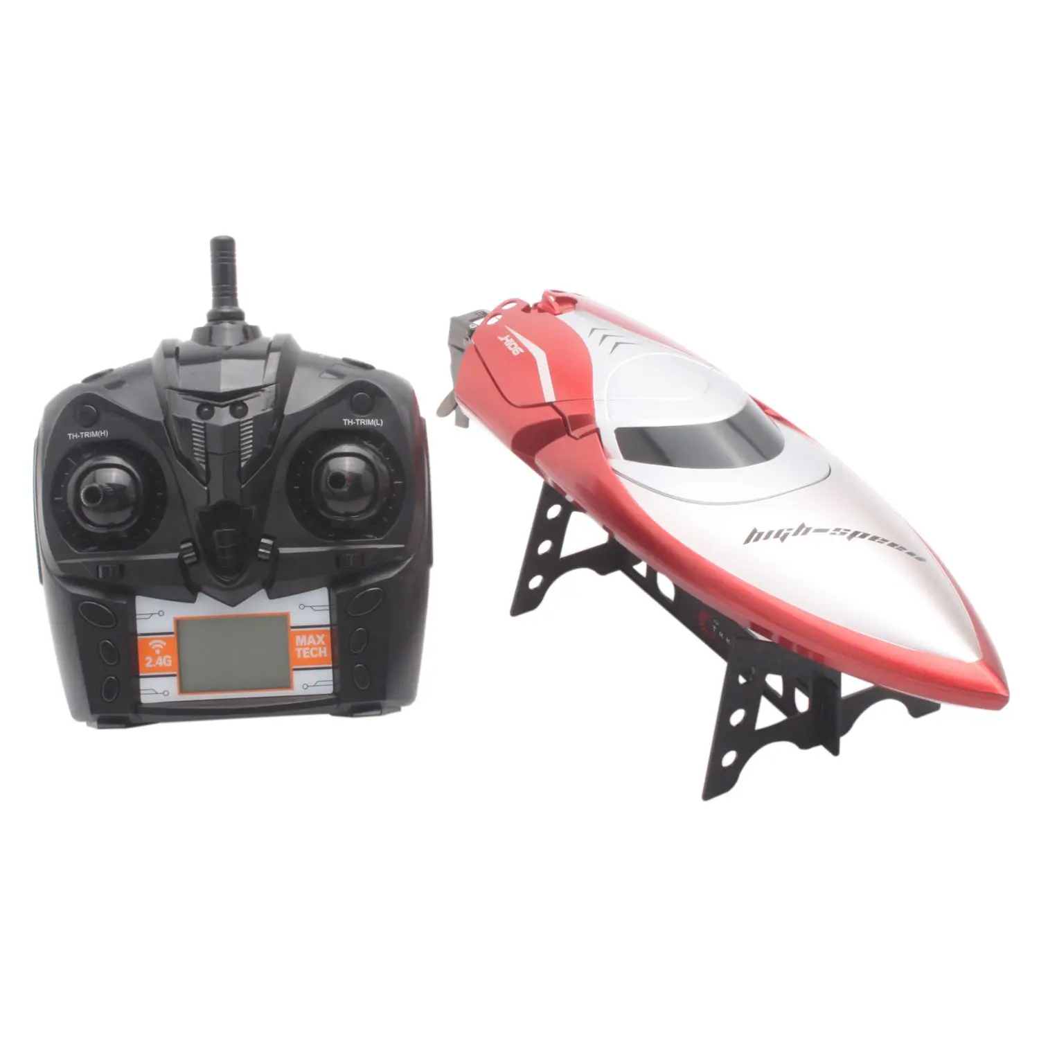 RC قارب ، h106 2.4 GHz 4CH عالية السرعة التحكم عن بعد سباق القوارب الكهربائية مع 150 M عن بعد 180 درجة الوجه RC قارب ، h106 2.4 GHz 4CH عالية السرعة التحكم عن بعد سباق القوارب الكهربائية مع 150 M عن بعد 180 درجة الوجه