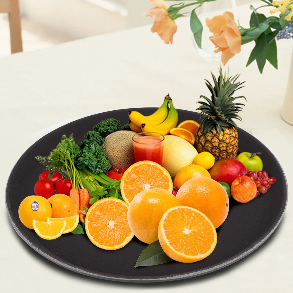 

Round Plastic Tray Serving School Lunch Food Trays Restaurant Serving Tray Cafeteria Cafe Trays Kitchen Organizer Storage Plates