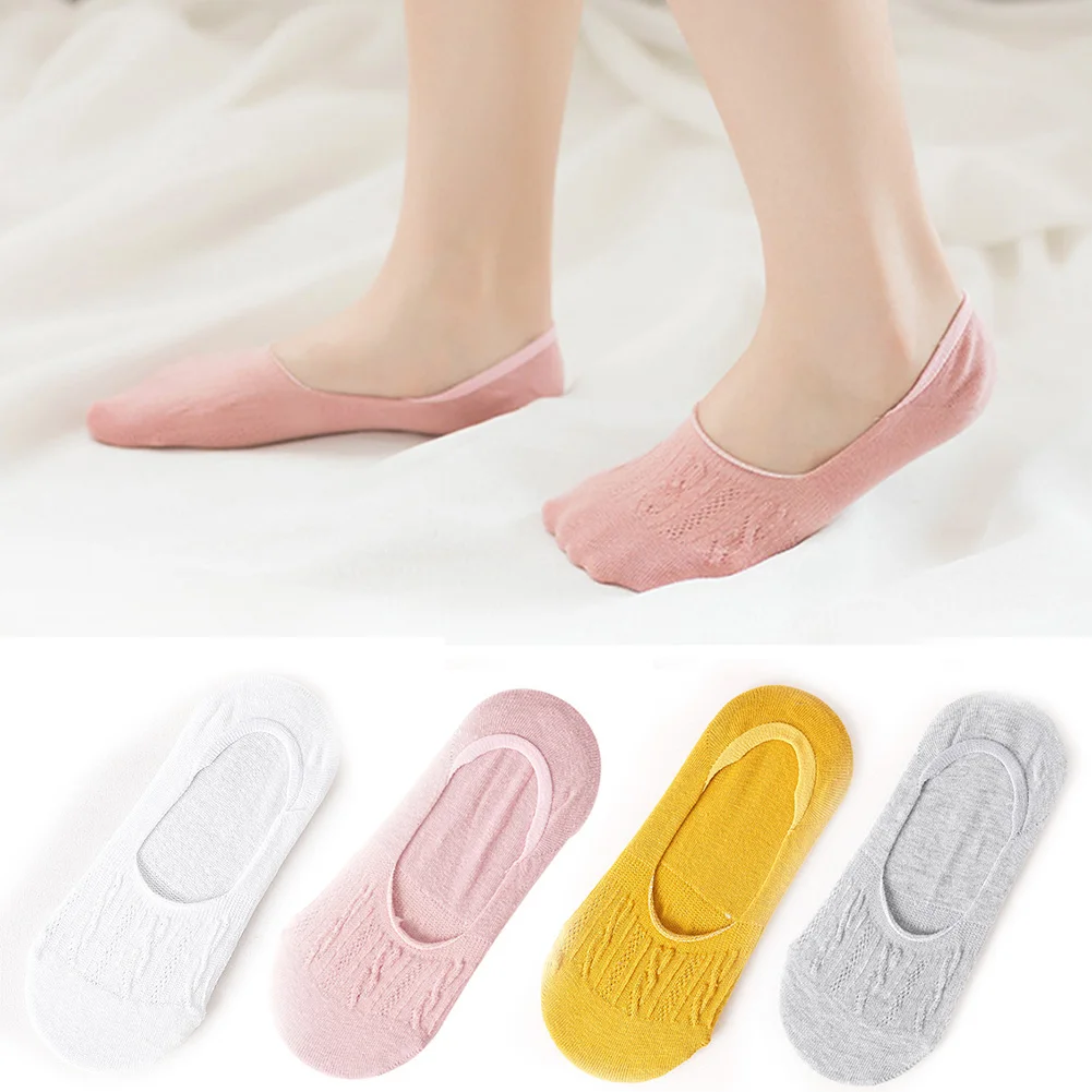 1 пара носков, хлопковые женские невидимые нескользящие носки ярких цветов, тапочки, Женские повседневные носки-лодочки, модные тонкие