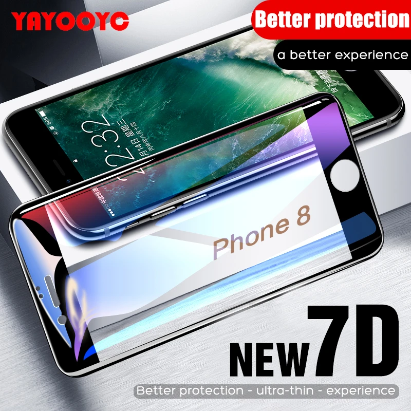 

7D Full Cover Tempered Glass On The For iPhone 6 7 8 Plus X Glass Screen Protector Protective Glass For iPhone X XS MAX XR 5 5S