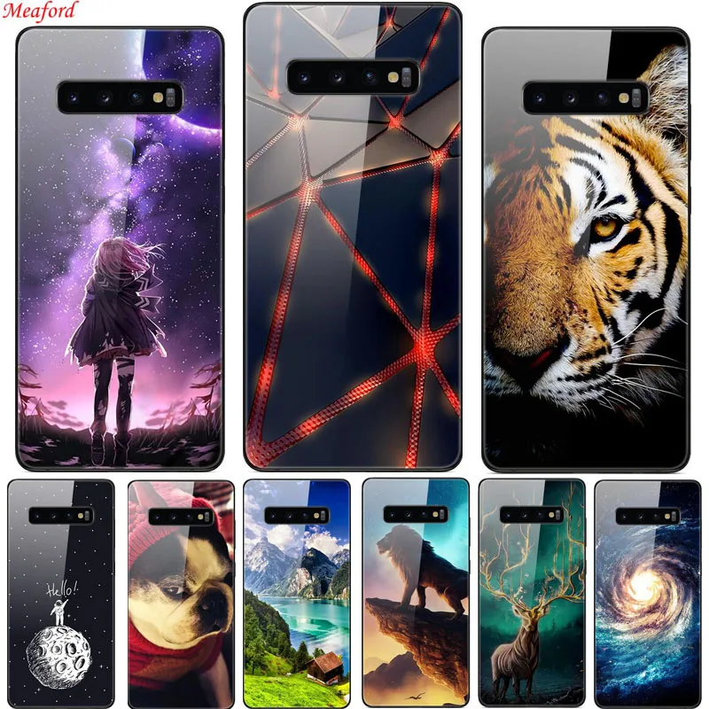 

For Samsung Galaxy S10 Case Glass Hard Back Cover For Samsung S10 6.1" Case Soft TPU Frame S 10 Case For Samsung S10 Coque Funda