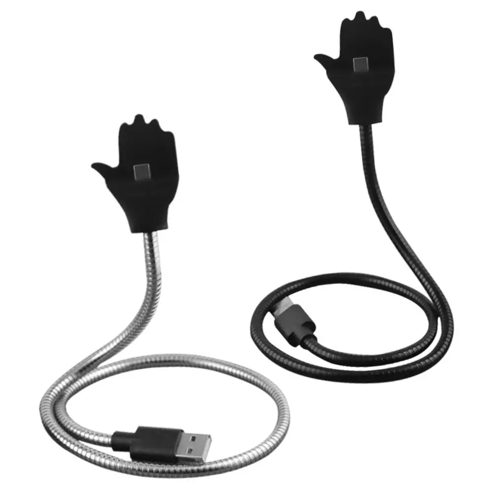

2 PCS Stand Style Data Cable For IPhone Android Type-C Hose Metal Palm Support Mobile Phone Hands-free Fast Charging Cable