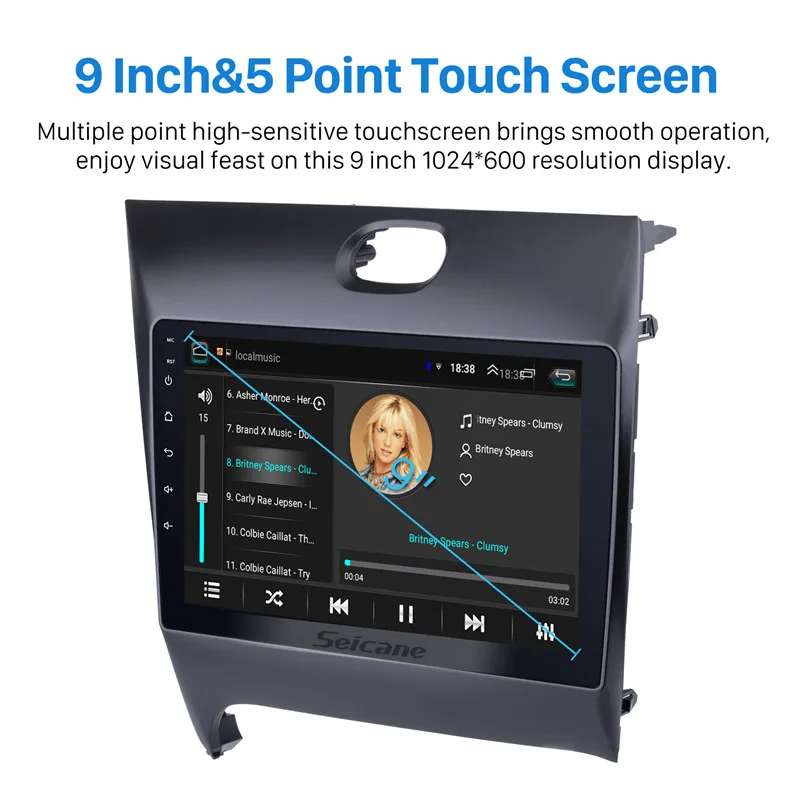 Seicane 2Din Android 8,1 Автомобильный gps мультимедийный плеер для KIA K3 CERATO FORTE 2013 поддержка Mirror Link wifi DVR