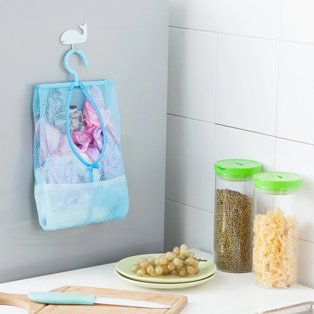 

2pcs Hanging Multipurpose Storage Mesh Bag with Hanger Clothespin Collection Pouch Closet Organizer for Kitchen Bathroom
