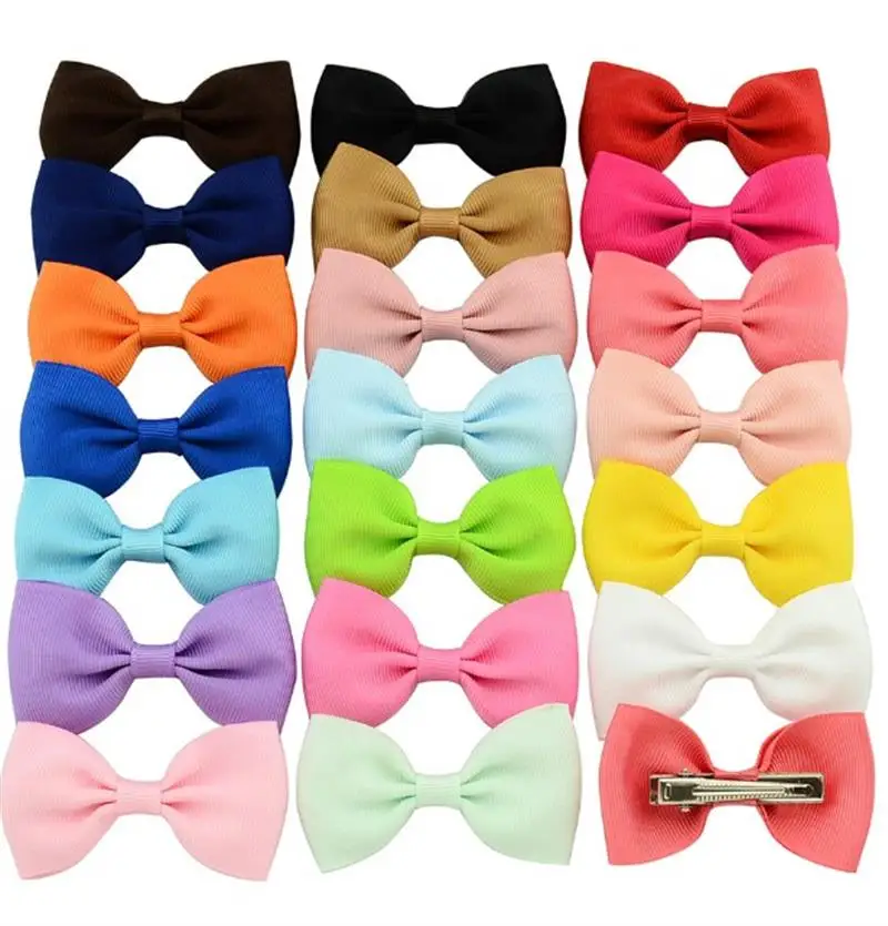 

20Pcs Children's Hair Accessories Solid Color Children's Bow Korean Cute Hair Clip Baby Hair Accessories Birthday Random Color