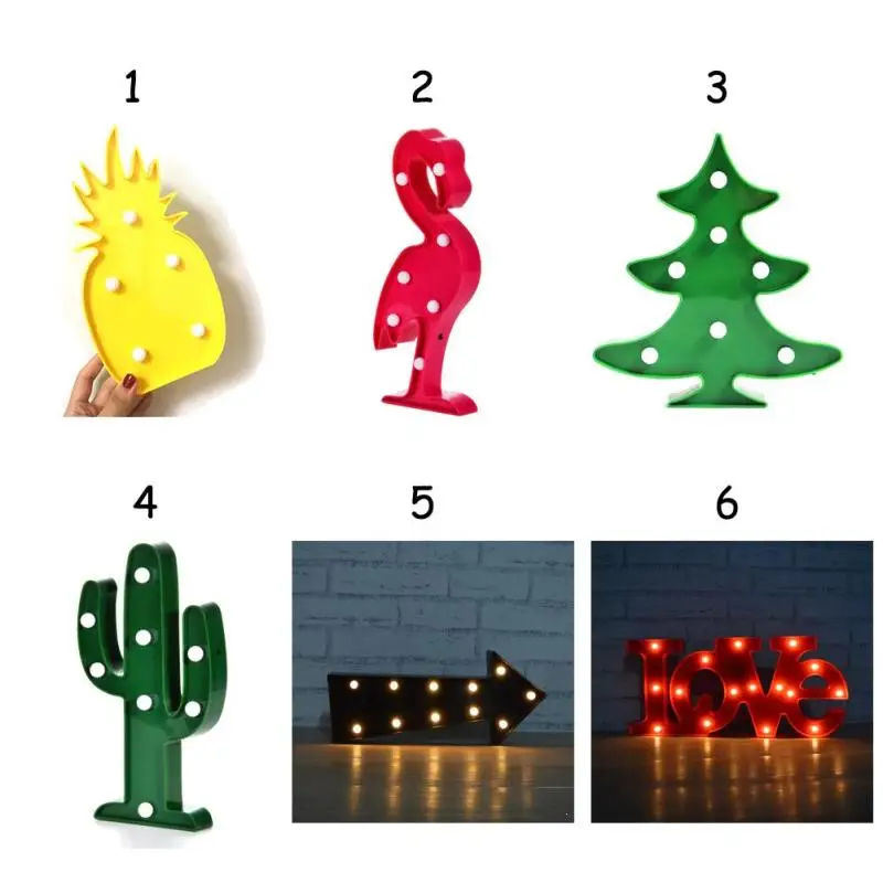 3D светодиодный ночник Фламинго ананас CactusTable стол ночника Романтический шатер