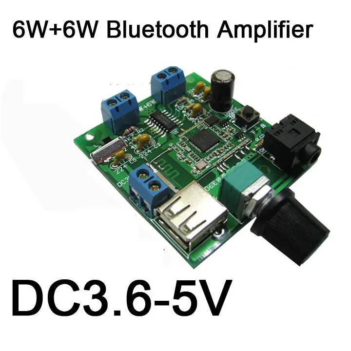 6 Вт Bluetooth V2.0 беспроводной усилитель аудио Плата класса D DC3.6-5V USB AMP | Электронные