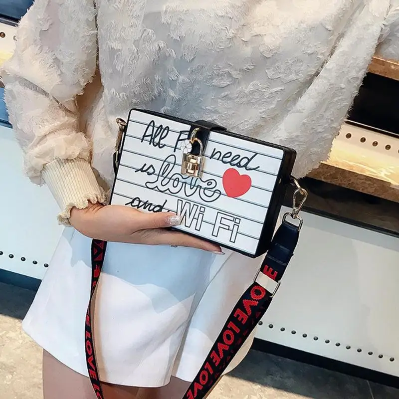 

Fashion Brand Messenger Handbag for Girls Female Letter Print Box Case Crossbdoy Bag Women Shoulder Bags Bolsas Feminina Z70