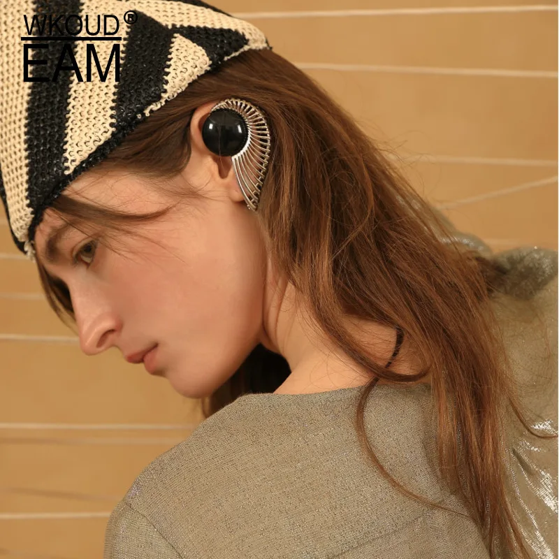 

EAM WKOUD 2019 Woman Resin Hollow Out Wings Copper Clip Earrings Fashion Female New Jewelry Accessories Party Gift S#TA317