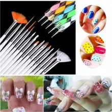 20 штук дизайн ногтей комплект рисунки Дотсом Рисование, полировка инструменты в виде кисточек-ручек