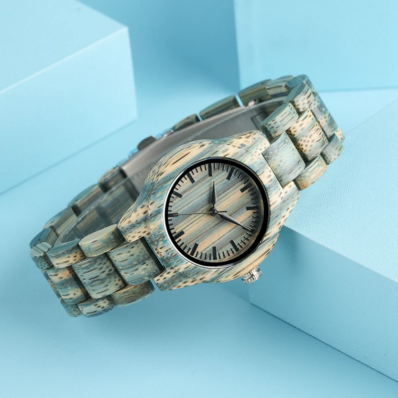 Ретро серый зеленый деревянные часы уникальный цвет тонкий полный деревянный браслет Кварцевые часы женская одежда часы женские наручные Модные Часы