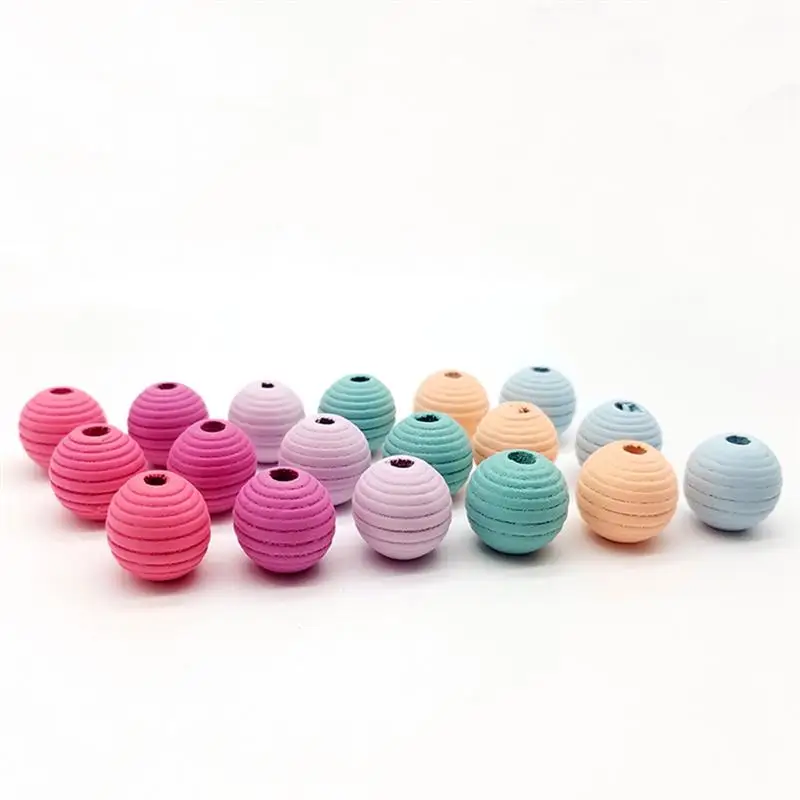 20 шт DIY нить смешанные цвета деревянные окрашенные Обучающие шарики для детей ювелирные изделия ожерелье браслет ремесло
