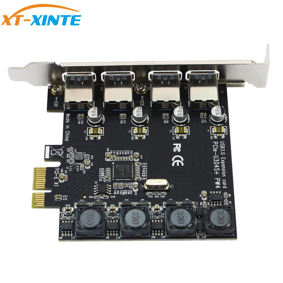 

5Gbps 4 Ports USB3.0 Expansion Card Adapter PCI-E PCI Express USB 3.0 Controller for PCIe X1 X4 X8 X16 Port for Win 7/8/10