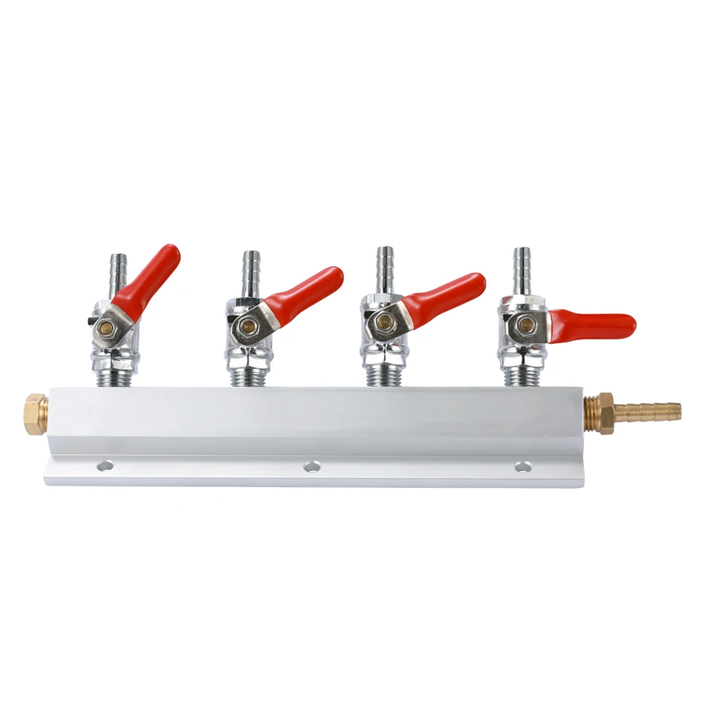 

3 Ways/4 Ways Gas Distribution Equipment Beer Brewing Draft Dispense Keg Home Bar Aluminum Manifold CO2 Distributor Brewing Tool