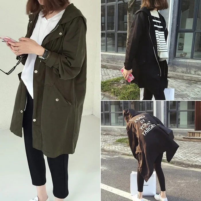 

XUXI Spring Loose Large Size Female Windbreaker Jacket Harajuku Student Coat Oversize Jacket Basic Vadim Women Coats FZ122