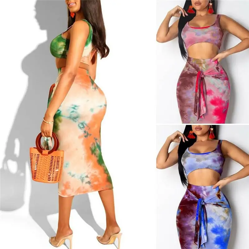 Meihuida для отдыха высокое качество 2 шт. Bodycon женщин комплект модный принт