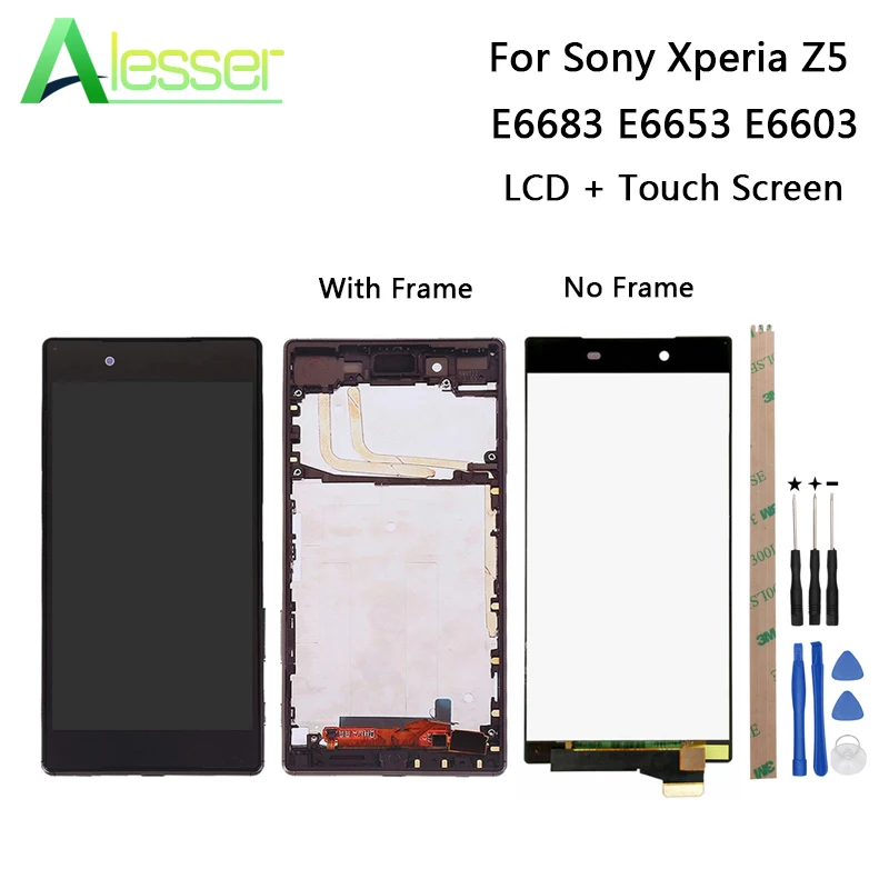 

Alesser For Sony Xperia Z5 E6683 E6653 E6603 LCD Display + Touch Screen Screen Digitizer For Sony Xperia Z5 + Tools + Adhesive