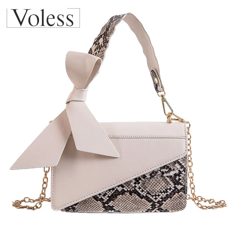 

2019 Hot Sale Fashion Patchwork Women Serpentine Pattern Bag Chain Shoulder Bag Women Messenger Crossbody Handbag Bolsa Feminina