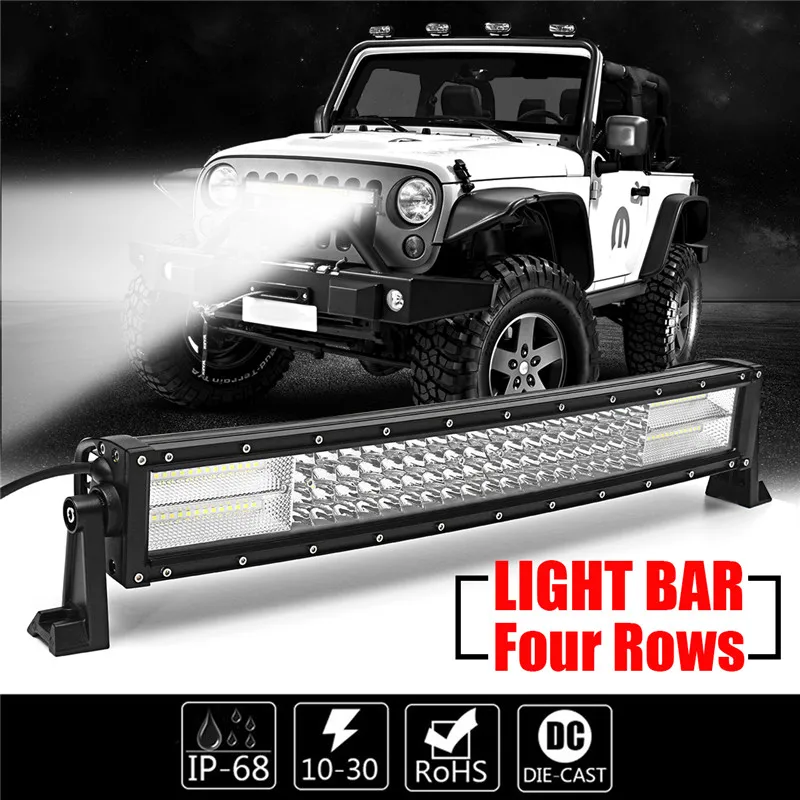 

108W Spot Flood Light Bar 22 Inch 10D LED Curved Work Light Bar Driving Lamp Waterproof Slim LED Lamp For SUV ATV Off Road