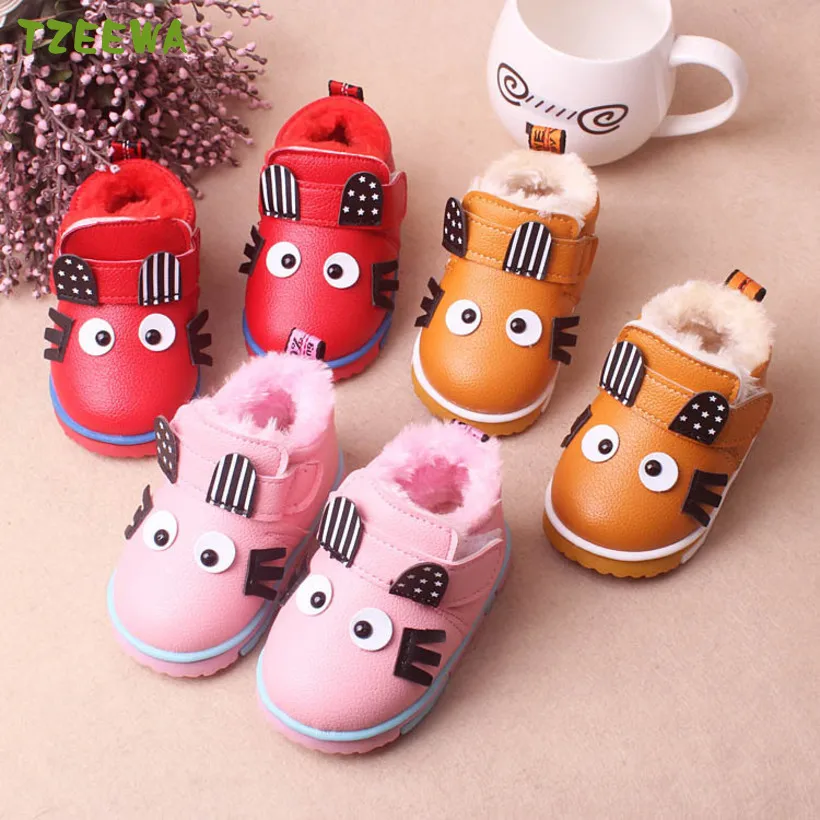 

2018 Baby Girls Snow Boots Kids Winter Shoes Warm Plush Soft Bottom Children Boots Fashion Toddler Shoes Baby Winter Boots