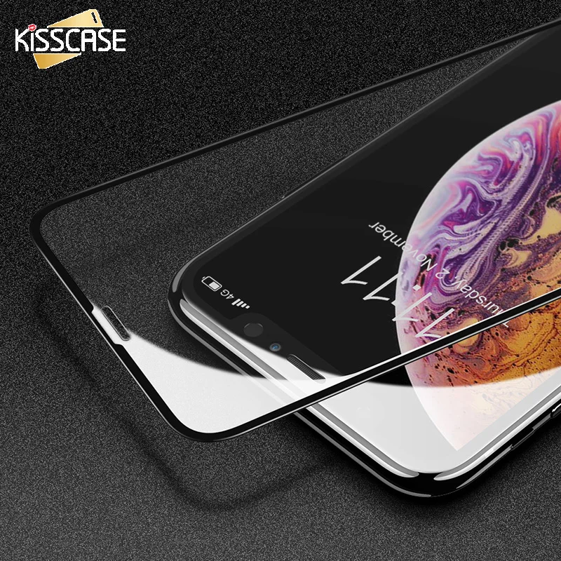 KISSCASE устойчивое к царапинам стекло для iPhone X XS Max XR ультратонкий протектор экрана 8