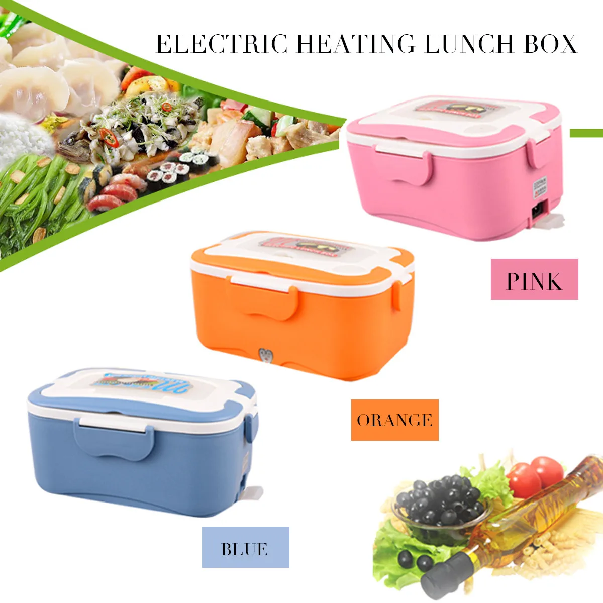 

12/24/220V 1.5L Electric Lunch Box Home Auto Car Food Warmer Heated Meal Container Stove Home Kitchen Outdoor Cooking Appliance