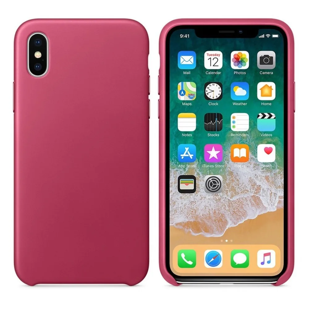 

Mobile Phone Protective Case Cover Anti-scratch Leather Case Shock-Absorption Cover Without LOGO Hole for iPhone X