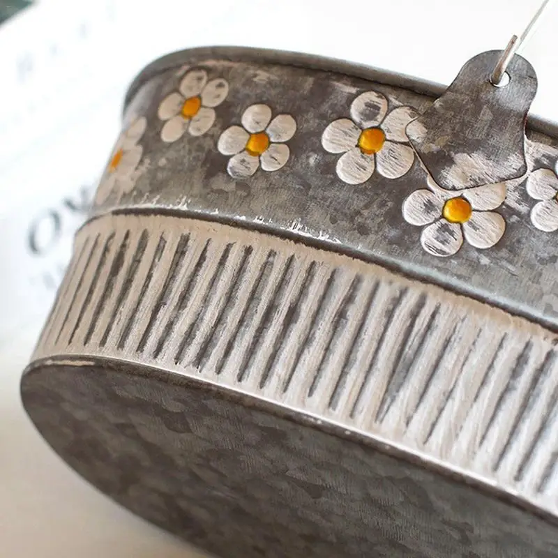 Рельефный кованый цветочный горшок креативный старый ретро гостиная жестяная