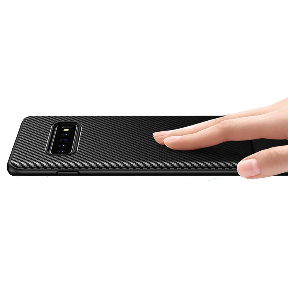 Чехол из углеродного волокна Hunreone чехол бампер ТПУ для Samsung Galaxy S10 Plus Lite S8 S9 Note 8
