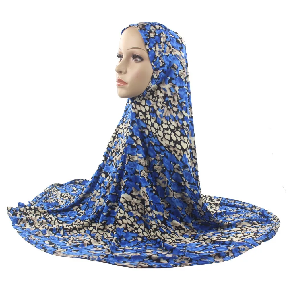 

Muslim Women Hijab Islamic Scarf Woman Amira Cap Full Cover Headwear Leopard Pattern Soft Stretch Material