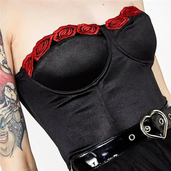 

2019 New Fashion Hot Sexy Women Embroidery Strapless Top boob tube top Sexy Sleeveless Crop Top Lady Bandeau Casual Sport Bra