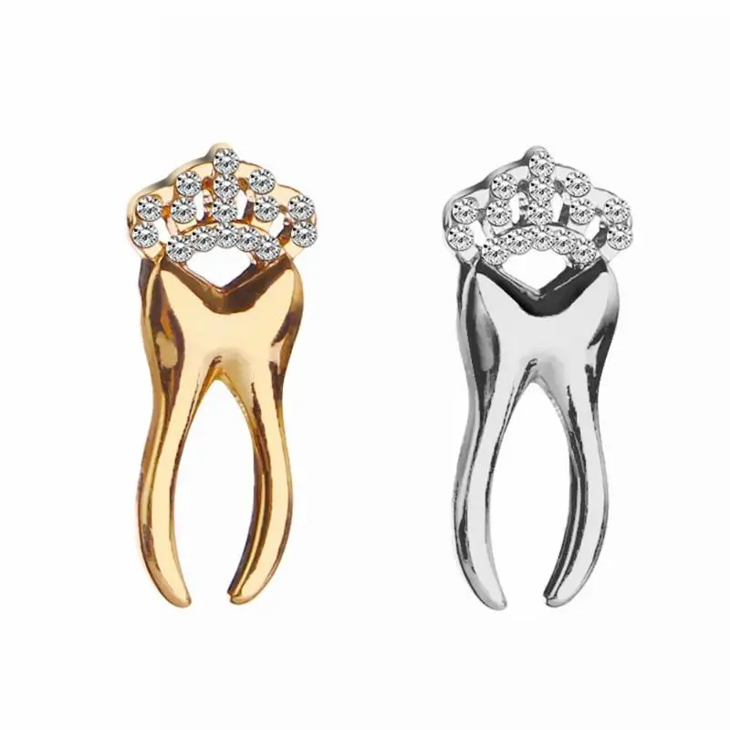 

Fashion Women Costume Brooches Rhinestone Crown Tooth Pin Casual Jewelry