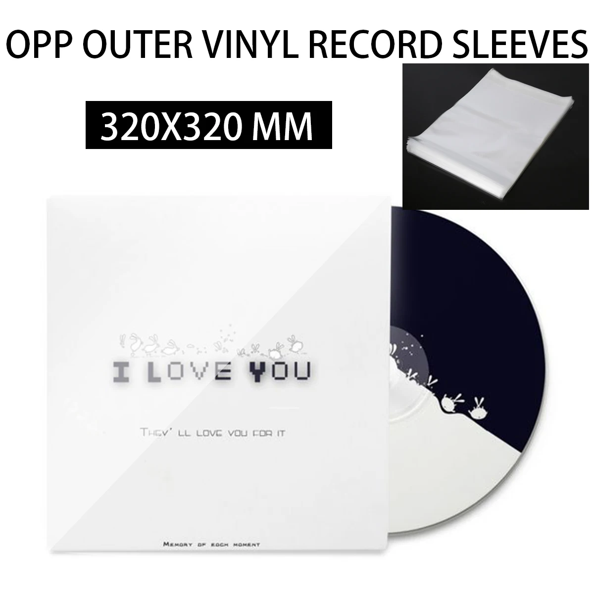 100Pcs 12inch Outer vinyl Record Protecter record sleeves plastic Clear