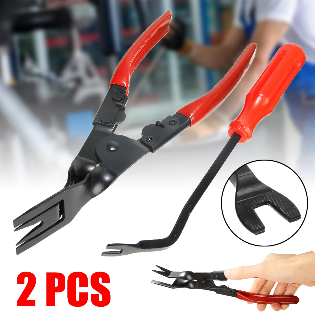 

Mayitr 2pcs 6inch Car Trim Clip Plier Tool Auto Car Repair Clamp Screwdriver Removal Tool Set for Door Panel Trim Fastener
