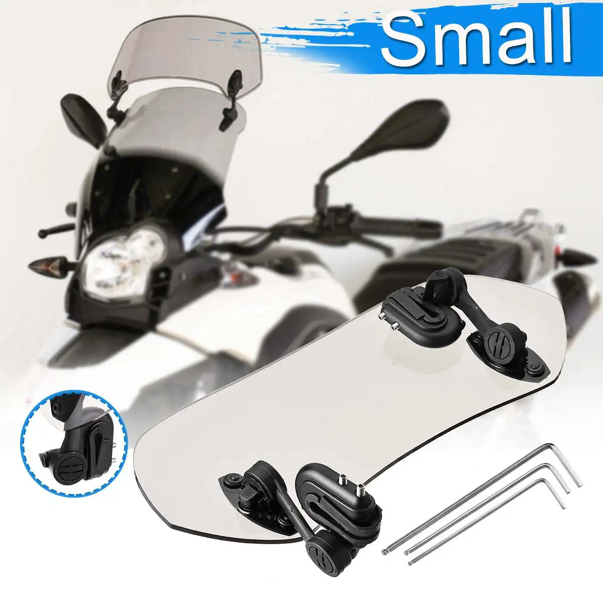

Universal Acrylic Small Brown Motorcycle Windshield Airflow Adjustable Windscreen Extension Wind Deflector