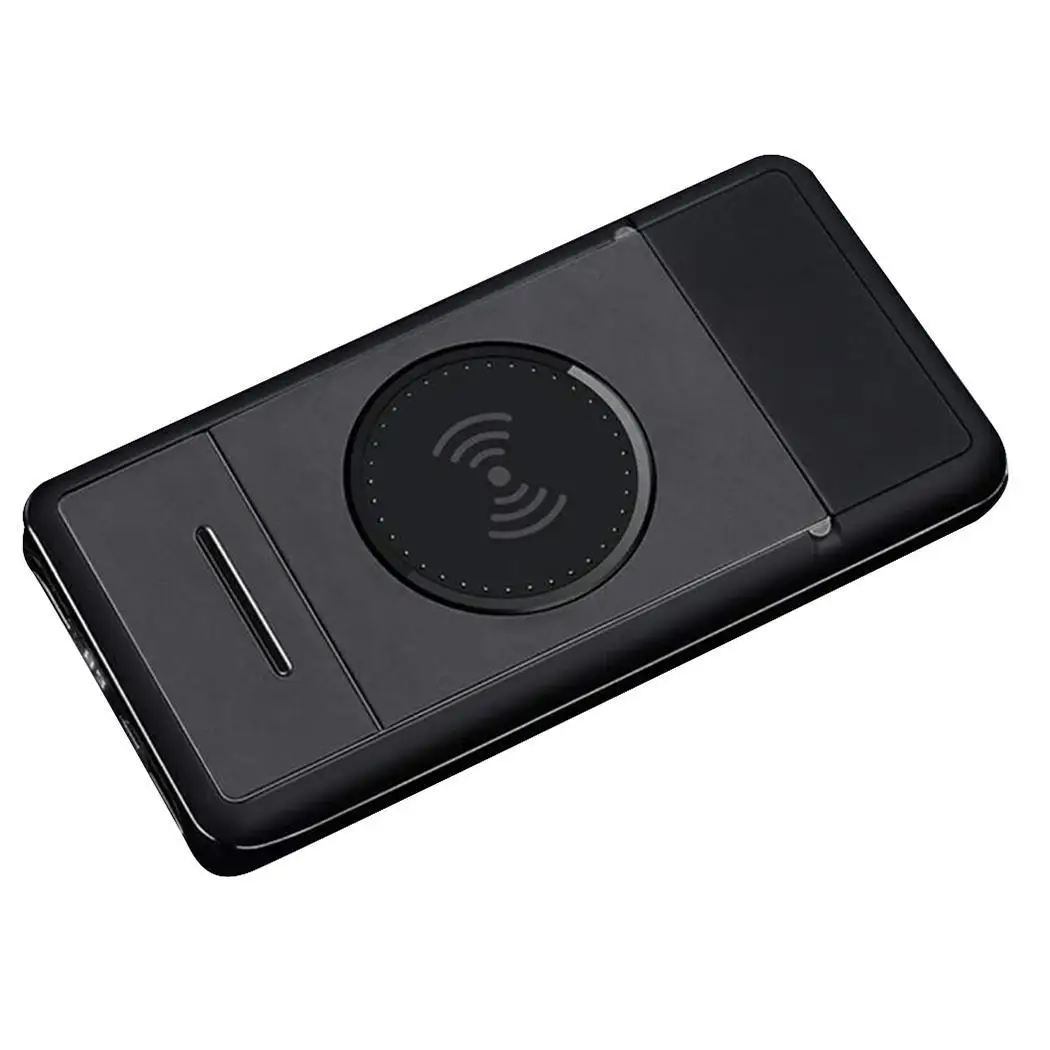 Quick Bank Stand Gray Qi Digital Orange Charger Plastic Charge 10000mAh Power Wireless With Display Black