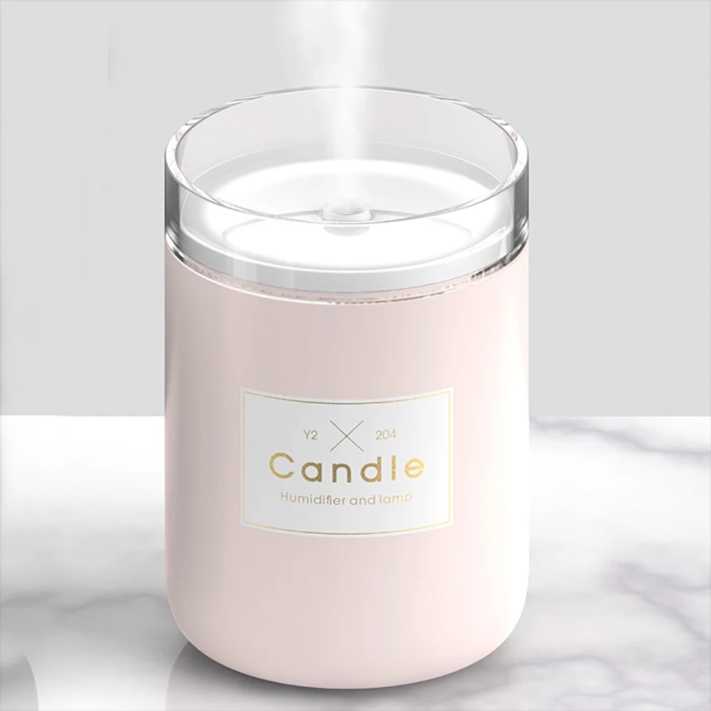 

280ML Ultrasonic Air Humidifier USB Candle Romantic Night Light Essential Oil Diffuser Car Purifier Aroma Anion Mist Maker