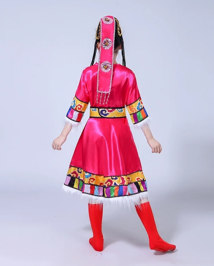  Children's minority costumes Tibetan girls'costumes water sleeves Mongolian dance costumes kid kind - 33005559073