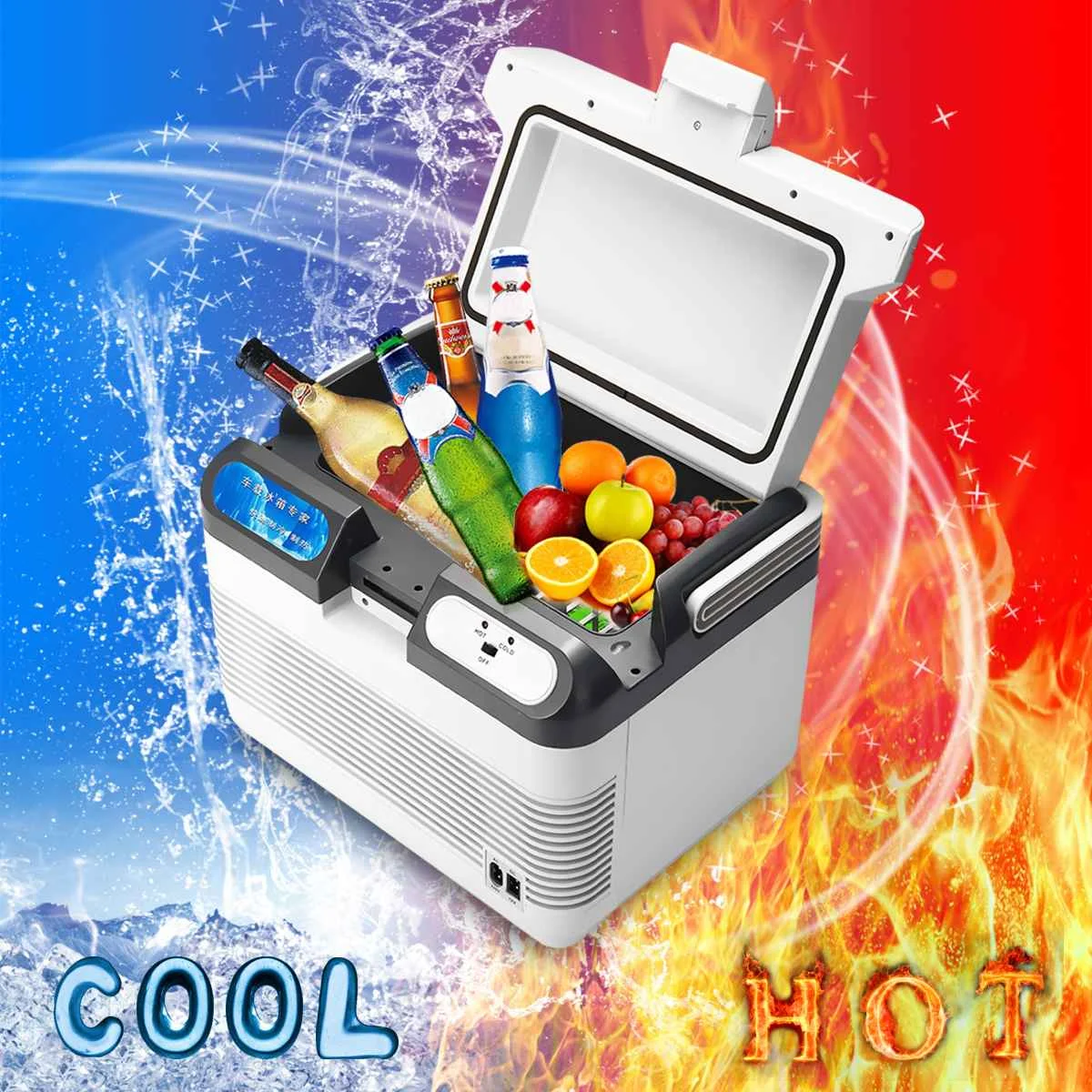 

12L 12V/240V Portable Mini Refrigerator Car Home Camping Fridge Cooler/Warmer With 2 Charging Methods with Portable Handle