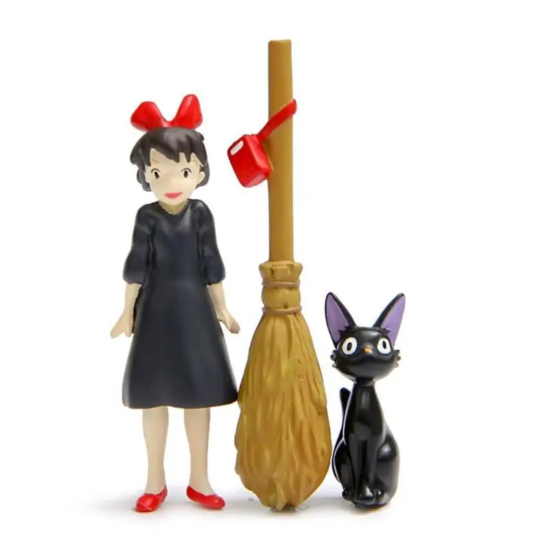 Девушка аниме модель Гараж Набор Смола Черный кот Besom для DIY торт фигурка