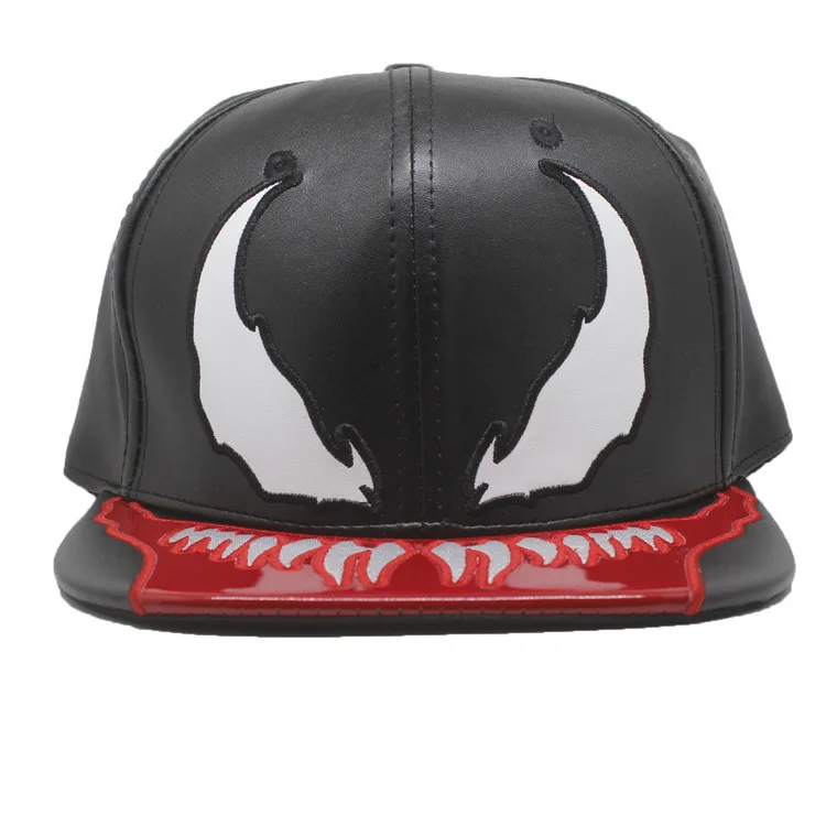 

Marvel Comics Venom Spider-Man Hat Spring Summer Autumn Winter Student Trend Hip-hop Hats Leather Pu Caps