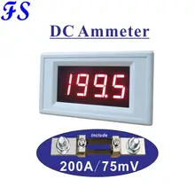 DC 200A светодиодный цифровой амперметр с шунтом 200A/75mV постоянного тока поставка-счетчик напряжение DC 5 в 12 В 24 В AC Amp тестер амперметр с разделительной панелью