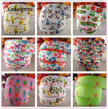 

18092702, 7/8" 22mm 10 yards butterfly and honeybee printed grosgrain ribbons DIY hair bows handmade materials