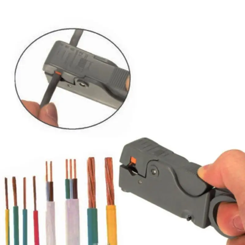 

1Pc Coaxial Household Multi Tool Cable Stripper/Cutter Tool Rotary Coax Stripper For RG59/6 Metal Network Tool Wire Stripper