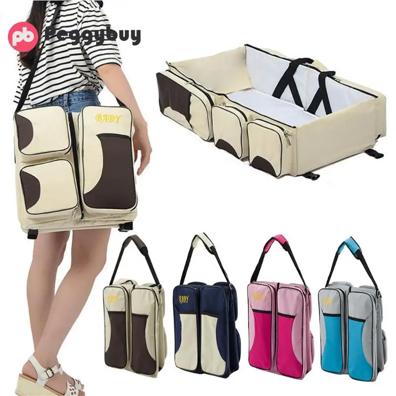 

Multi-function Travel Bed Cradle Cot For Newborns Changing Diapers Mummy Pack Bag Newborns Baby Crib Waterproof Shoulder Bags